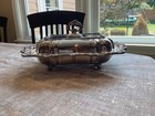 Vintage Silver Plate Covered Buffet Footed Serving Dish Marked Silver On Copper
