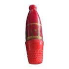 Red Plastic Bottle-shaped Sewing Thimble W  Gold Trim  Contemporary Original
