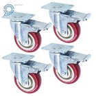 4  Heavy Duty Caster Wheels All Swivel All Brake Casters Non Skid No Mark 4 Pack