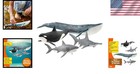 4 Pc Ocean Animals Set Toy Figures Blue Whale Shark Orca Play Set