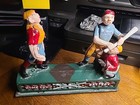 Vintage 1950s Mechanical Baseball Cast Iron Bank Hometown Battery Collectible 
