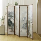 4 Panel Room Divider  5 6 Ft Tall Blackout Folding Privacy Screen - Double-si   