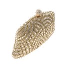 Gold Tone Metal Hardware Frame Rhinestone Clutch Evening Bag Bzy245-gld