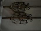 2 Antique Ornate Gothic Wrought Cast Iron Fence Finials Architectural Salvage