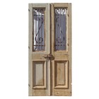 Reclaimed Pair Of 44    French Colonial Doors With Iron Inserts  Ned2312