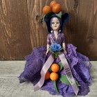 Vintage Florida Souvenir Doll Oranges Purple Dress 8    Travel Decor Keepsake