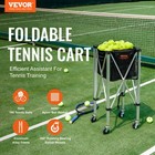 Vevor Tennis Ball Hopper Basket Teaching Tennis Ball Cart With Wheels 150 Balls