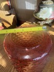 Antique 1880s Cranberry Cylinder Hobnail 5  Fitter Shade Pull-down Hall Light