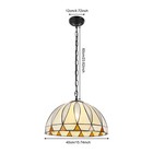Vintage Ceiling Fixture Hanging Light Tiffany Style Stained Glass Pendant Lamp      