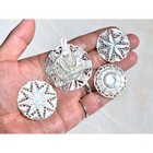 Lot Of 4 Antique Jerusalem Carved   Pierced White Mother Of Pearl Pendants