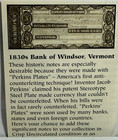  5 1800s Windsor Vermont Unc Obsolete Currency Bank Note Remainder Nice W story