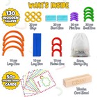 182pcs Wooden Montessori Smart Sticks And Rings Puzzle Game For Kids  Wooden