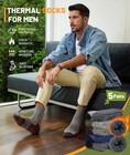 Merino Wool Socks For Men  5 Pairs Thermal Warm Hiking Super Thick Crew Work    