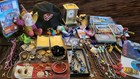 Junk Drawer  Lot  Vintage Now Jewelry Coins Dvd Bucheimer Holster Cassettes More