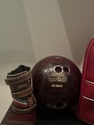 Vintage Columbia 300 Galaxie 300 Bowling Ball And A Vintage Red Bowling Bag 