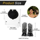 Women Vintage Veil Fascinator Lace Gloves Set Retro Cloche Hat For Party Wedding