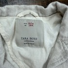 Zara Boys Linen Blend Blazer Kids Size 13 14 Off White Ivory Elbow Patch Jacket