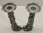 2 Arthur Court Rabbit Bunny Aluminum Metal Candle Holders  8 75  Spring