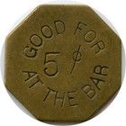 Unknown Maverick J  C  Klingler Good For 5   At The Bar Saloon Trade Token