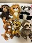 Ty Beanie Boos Plush Lot Of 12 Zoo Animals Monkey  Lion  Lemur No Tags Play Lot