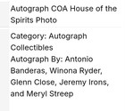 Photo  With Coa  Antonio Banderas   4 More All Original Autographs  8 5 x12      