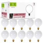 G16 5 Incandescent Globe Bulbs  25w  E12 Candelabra Base  10 25w - 120v White