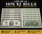 Lot Of 12 Crisp Uncirculated 1976  2 Bills Two Dollar Notes Bicentennial  ge05