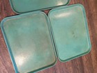 Vtg 3 Silite Si Lite Fiberglass Serving Trays  Distressed Mid Century Mod Green