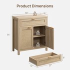 Sideboard Buffet Storage Cabinet Set 2 Rattan Boho Console Doors Drawer Natural