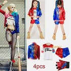 New Suicide Squad Harley Quinn Halloween Party Costume Cosplay Outfit Kids girls