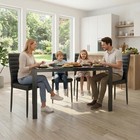 Black 5 Piece Glass Dining Table Set Kitchen Table   Chairs 4