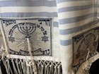 Vintage Jewish Bar Mitzvah Tallit Kippah Sash In Velvet Bag