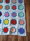 Afghan Blanket Throw Handmade Granny Square Vtg  50 X 67 Multicolored Crocheted
