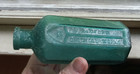 Rumford Chemical Works 8 Sided Teal 1890s Hand Blown Medicine Bottle Sick