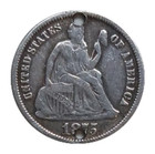 Very Ornate Love Token  -  Fred  -  1875 90  Silver Seated Liberty Dime