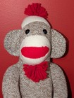 Ozark Mountain Kids Sock Monkey Doll     Usa Made     Classic Red Heel Monkey 20 