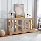 Led Antique Oak Curio Display Cabinet   Glass Doors   Adjustable Shelves