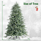 8 Ft Artificial Christmas Tree Unlit Hinged Xmas Tree W  Metal Stand