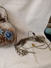 Vintage 1970s Swag Lamp Filled With Artificial Flowers Works Beautifully A23