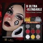 Black Red Eyeshadows Palette 9color Pigmented Dark Grey 