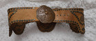 Vintage Moroccan Leather And Brass Metal Conchos   Riveted Boho Belt 32-36 