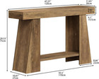 47  Farmhouse Console Table With Storage Shelves For Entryway   Living Room