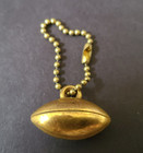 Vintage Metal Gold Toned Football Key Chain Fob Charm Sports Collectible Trinket