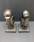 Vintage Pair I m Sorry  Sun Bonnet Baby Spelter Bookends Boy Girl Bronze Library