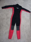 Seaskin Wetsuit Youth Full Body Size 16 Black Red Long Sleeve Surf Swim Suit