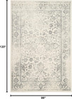 Area Rug 8x10 - Adirondack Collection - Large - Ivory   Silver  Distressed Vinta