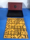 Crisloid Dominoes Double 6 28 Butterscotch Top Grade Red Bakelite Box Rare Htf