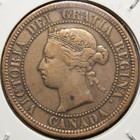 1876-h Canadian Coins Large Cent Queen Victoria  cleaned