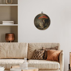 Cottagecore Owl Mushroom Round Wall Art Decor  Dark Academia Moody Owl Wall Art