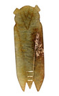 Chinese Light Green Jade Carving Flat Thin Cicada 3 7 8  48 Gr 
